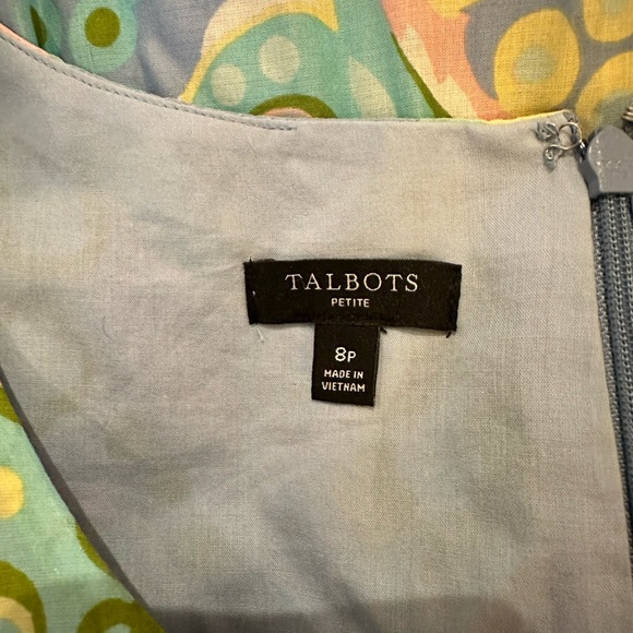 Talbots Beautiful Floral & Paisley Print Cotton Dress 8P FREE SHIP - Picture 4 of 5
